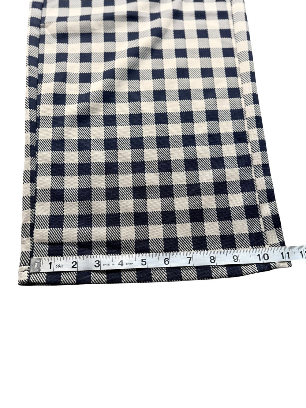 Cider Navy Gingham Wide Leg Jumpsuit Button Front Pockets Size Medium - Picture 13 of 14